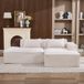 Pangivo Canapé droit 2 places en tissu beige 235 cm avec ressorts ensachés et 2 coussins pour salon