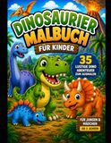 Dinosaurier Malbuch für Kinder: 35 lustige Dino Abenteuer zum Ausmalen für Kinder ab 3 Jahren