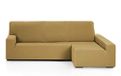 Martina Home Emilia Elastische bankovertrek voor chaise longue, textuur, grijsbruin, Brazo derecho (mirando de frente)