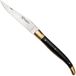 Laguiole en Aubrac Le Bijou L0212LCHB/EBBJ Ebony, Handcarved Copper Plates, Matt Brass Bolsters, zakmes, 12 cm