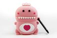 Funny Airpods Hoesjes | Beschermend Hoesje van siliconen voor Apple Airpods - Roze draak met hart ontwerp met anti verlies karabijnhaak. Compatibel met Airpods 1 & 2