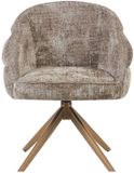 Starfurn Eetkamerstoel Bella - Taupe/Brons - Draaibaar - Set van 2