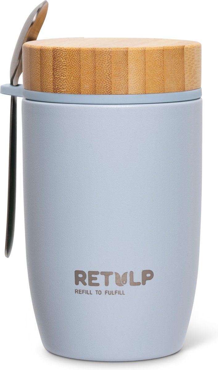 Retulp Big Mug - Thermos - Lunchbox - 500 ml - RVS - Premium Grey