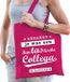 Bellatio Decorations Cadeautas Bedankt je was een fanTAStische collega fuchsia roze katoen - cadeautas voor collega's