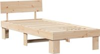 vidaXL Bedframe met hoofdeinde Naturel 90 x 200 cm Massief grenenhout