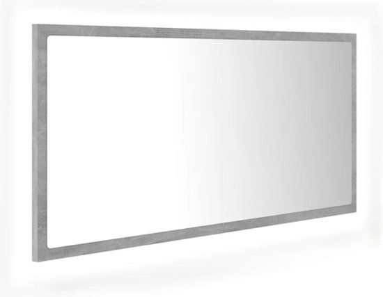 vidaXL Badkamerspiegel LED 90x8,5x37 cm acryl betongrijs