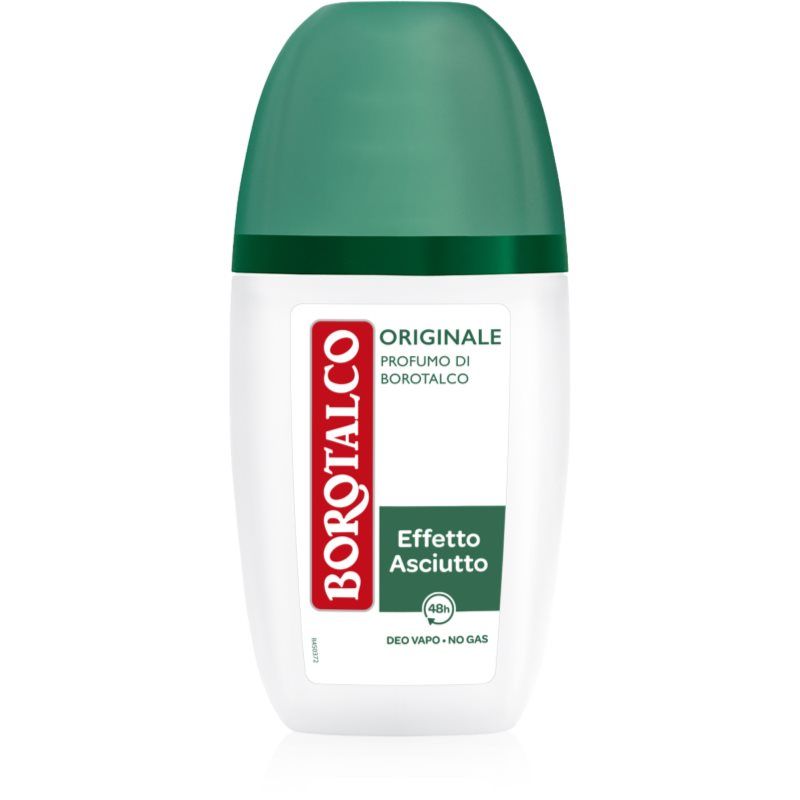 Borotalco Original Vapo Deodorant, alcoholvrije formule met actieve kristaltalk, drievoudige droge bescherming, talkgeur, 75 ml formaat