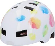 Helmet FISCHER BMX Spetteren Kinderfietshelm Maat S/M LED-achterlicht Multicolor/Wit