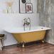 Hudson Reed Baignoire îlot demi-ronde Classique 168,5cm x 75cm - Jaune Miel, avec pieds de baignoire Or Brossé | Oxford