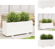 vidaXL Plantenbak 110x40x49,5 cm massief grenenhout wit