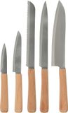 Excellent Houseware chef keuken messen set 5 delig - Staal/Hout