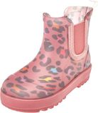 Playshoes Kinderen Rubberlaarzen, Regenlaarzen, Halfhoge Schacht, Leo-Print, Unisex, Rosa, Maat 28