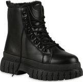 VAN HILL Bottes à semelle profilée et semelle compensée pour femme, doublées et chaudes, modèle 837922, couleur : noir, pointure : 39