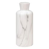 Atmosphera Bloemenvaas Athens - mat marmer wit - keramiek - D12 x H30 cm - stelen en boeketten