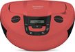TechniSat VIOLA CD-1 - Draagbare stereo CD-speler, Boombox met handgreep (Kinderradio, FM, Bluetooth, 2x1W RMS, Net- en Batterijvoeding) Rood