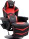 Homcom Fauteuil de relaxation avec fonction massage similicuir acier rouge