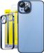 Baseus Glitter Clear Case En Gehard Glazen Beschermhoesset Voor Iphone 14 Plus (Blauw)