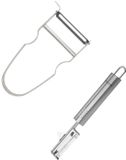 Fackelmann Duo Groenteschiller klok 19 cm en groentescheermes Castor roestvrij staal 11 cm