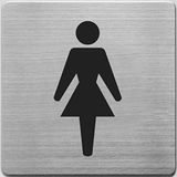 Alco-Albert 450-1 - pictogram WC dames, geborsteld roestvrij staal, 9 x 9 cm, 1 stuk