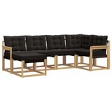 vidaXL - Buiten - bank - set - 6 - st - Wit - en - zwart