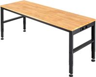 Merkloos / Sans marque Latios Werkbank - In hoogte verstelbare werktafel/klemtafel - 135 x 46 cm - Hoogte 72-97 cm - Draagvermogen 900 kg - Opvouwbaar - Koudgewalst staal - Bruin