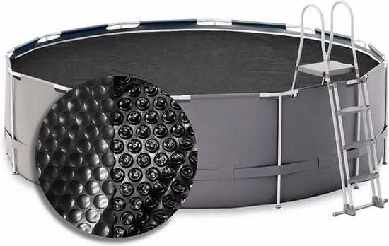 W'eau Premium solar cover rond - 600 cm (zeilmaat 594) - Zwart