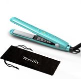 Terviiix Mini Haarglätter, Keramische Mini Glätteisen voor Korte Haar/Lokken en Pony, Lichtgewicht en Draagbaar, Kleine Glätteisen met Wereldwijd Spanning voor Reizen, Met Opbergzak, Blauw