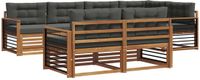 vidaXL - Hoek loungeset - 7 zitplekken - Natuurlijk en antraciet - Acacia hout