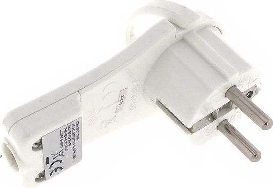 Benson Extra Platte Haakse Stekker met Randaarde - Wit