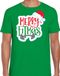 Bellatio Decorations Merry fitmas Kerstshirt / Kerst t-shirt groen voor heren - Kerstkleding / Christmas outfit L