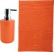 MSV Tapis de bain antidérapant - Milano - 40 x 60 cm - Orange - Inclus une pompe à savon