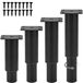 Pieds de meuble réglables en métal, set de 4 - 25-42 cm Noir