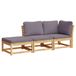 Acaciahout 3-delige Loungeset met kussens