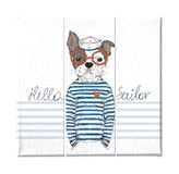 Homemania Hondenafbeelding, 3-delig, dieren, woonkamer, kinderkamer, meerkleurig, 69 x 3 x 50 cm, HM203PKNV-172, polyester, hout