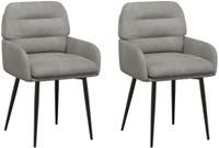 vidaXL Eetstoelen - 2 stuks - Fluweel - Lichtgrijs - 59 x 59,5 x 90 cm