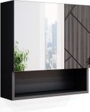 Vicco Irma Badkamerspiegelkast – 54 x 55 cm Antraciet Hoogglans