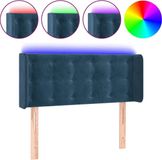 vidaXL Tête de lit LED - 93x16x78/88 cm - Velours - Bleu Foncé