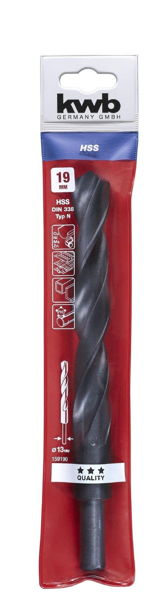 KWB HSS Drill Bit 19.0mm with Reduced Shank