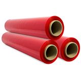 Sidi Verpakkingsfolie, rood, rol voor meubels, verhuisdozen, kunststof afdekking, 50 cm x 300 m, rekbaar, 3 stuks, rood