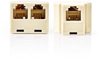 Nedis Répartiteur Télécom - RJ11 Femelle - 2x RJ11 (4/6) Femelle - ABS - Ivoire