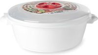 PLASTICFORTE Magnetronschaal met deksel/ventiel - 1 liter - wit - kunststof - BPA vrij