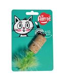 Aime Kattenspeelgoed om te krabben, kurksluiting en grote veren, kleurrijk