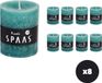 Spaas Rustieke geurloze cilinderkaars hoogte 8cm, ± 30 uur - Smaragdgroen