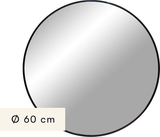 Wandspiegel Ø 60 cm Nessa Zwart