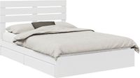 vidaXL Opbergbed met lade en hoofdeinde Wit 160 x 200 cm Bewerkt hout