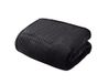 Sleepdown Luxe wafel fleece zwarte plaid over bank super zachte warme gezellige honingraat bed deken sprei - 150 cm x 200 cm