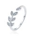 LGT JWLS Lookinggoodtoday Verstelbare Dames Eternity Ring met Leafs - Koper/Zilver met Zirkonia Steentjes
