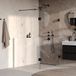 Brauer Void - Inloopdouche - Helder Glas - 110 x 200 cm - met Zijwand 30 cm - incl. Glascoating - Mat Zwart