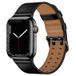By Qubix Qubix Leren band met twin gesp - Zwart met zwarte gesp - Geschikt voor Apple Watch 44mm / 45mm / 46mm / 49mm