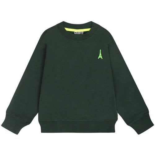 Tumble 'n Dry sweater met backprint - donkergroen